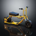 Yellow Three Wheeled Motorcycle With Black Seat Sturdy Frame And Modern Style