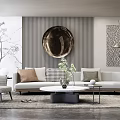 Modern Sofa Coffee Table Combination Sofa Multiplayer Sofa 3d model