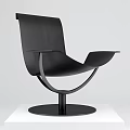 Modern Black Leisure Chair With Curved Metal Frame And Comfortable Upholstered Seat