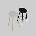 Modern Bar Stools With Light And Black Colors Wooden Legs And Metal Frames