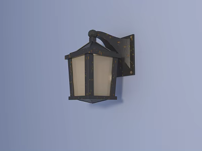 Classic Black Wall Lamp With Glass Shade Wall Mounted For Outdoor Lighting 3d model