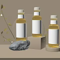 Two Transparent Tea Drink Bottles Featuring Yellow Liquid and Text Labels