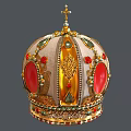 Luxury Gold Crown Jewelry Adorned With Red Gemstones And Intricate Designs