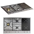Modern Stainless Steel Kitchen Appliances With Gas Stove Oven Range Hood And Wine Cabinet