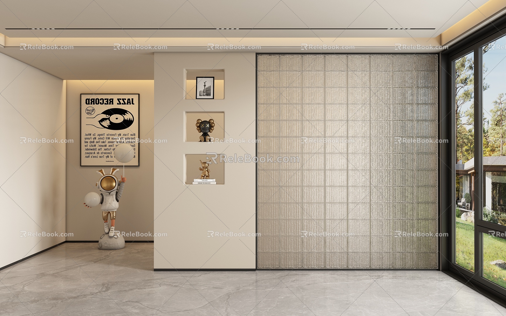 Entrance aisle partition model