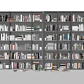 Modern bookshelf decorative shelf book combination 3d model