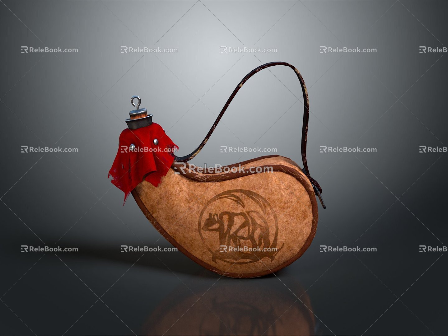 Hanging Pot Leather Pot Leather Hanging Pot Realistic Container 3d model