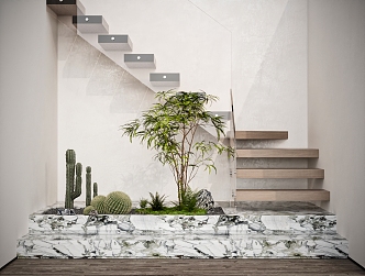 Modern Stairs Landscape 3d model