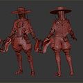 Modern Game Role Samurai Soldier 3d model