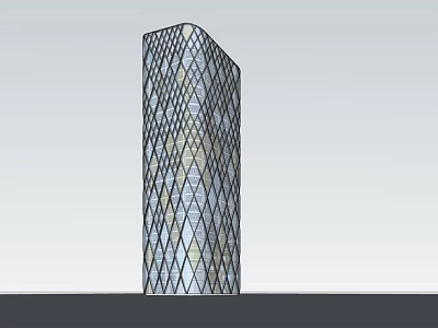 Modern High Rise Office Building Featuring Geometric Glass Facade Design 3d model