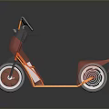 Orange Electric Motorcycle With Transparent Body RideShare Logo Reflective Wheels And Modern Design