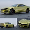 Yellow Modern Sports Coupe With Sleek Body And Black Alloy Wheels