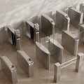 Automatic Public Facility Security Access Control Turnstiles With Metal Entry Gates And Different Models 3d model