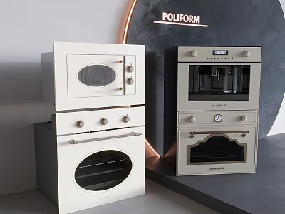 Modern POLLFORM Kitchen Appliances Featuring Oven And Coffee Machine With Sleek Design 3d model