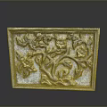 Silver Decorative Relief Panel with Intricate Floral and Foliage Carvings