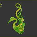 Gold Bird Shaped Fashion Accessory With Intricate Curly Design And Red Gemstone Eyes