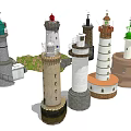 Collection of Various Lighthouse Models With Different Colors Styles And Details