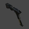 Modern Tactical Black Pistol With Sleek Design Yellow Accents And Ergonomic Grip