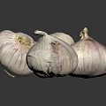 Fresh Garlic Bulbs With White Skin And Firm Texture On Black Surface