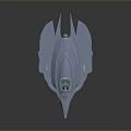 Futuristic Blue Sci Fi Vehicle With Streamlined Design Transparent Cockpit And Red Lights