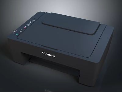 Home Office Modern Canon Compact Printer With Scanner And Control Panel 3d model