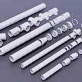 Different Types of White Pipes and Plumbing Fittings with Elbows Rings and Connectors