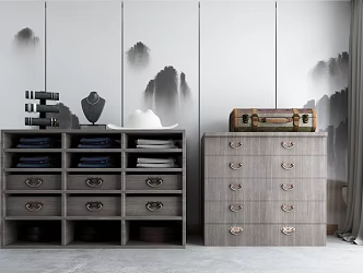 New Chinese Style Decorative Cabinet 3d model