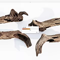 Natural Stone And Wood Decorative Elements With Organic Shapes And Textures