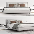 modern double bedside table carpet 3d model