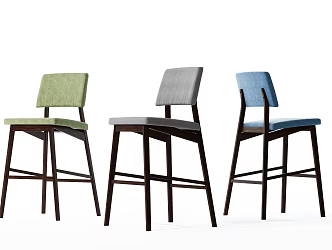 Modern Bar Chair Fabric Bar Chair 3d model