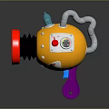 Colorful Cartoon Toy Weapon with Red Muzzle Yellow Body Purple Grip and Blue Accents