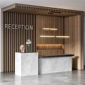 Modern Front Desk Reception 3d model