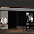 Modern Walk in Closet Interior Design With Storage Cabinets Seating And Mirror