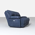 Dark Blue Leather Multi Seat Sofa With Modern Comfortable Seating Design 3d model