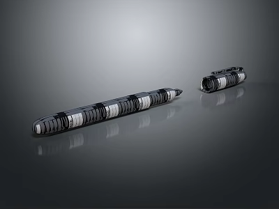 Black And Silver Cylindrical Household Items With Striped Design For Daily Use 3d model