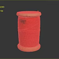 Red Thread Spool With Wooden Ends As Practical Household Item For Sewing Tasks 3d model