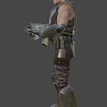 Man in Futuristic Tactical Armor Holding Large Sci Fi Rifle With Glowing Barrel