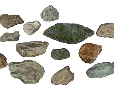 Landscape Stones Moss Stone Irregular Shapes model