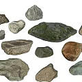 Landscape Stones Moss Stone Irregular Shapes 3d model
