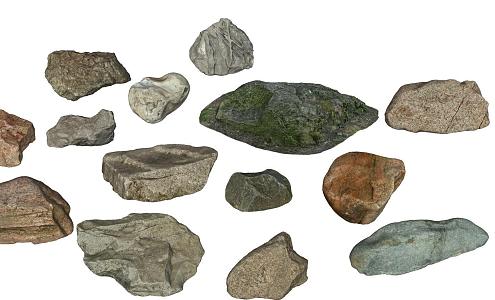 Landscape Stones Moss Stone Irregular Shapes 3d model