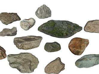 Landscape Stones Moss Stone Irregular Shapes 3d model