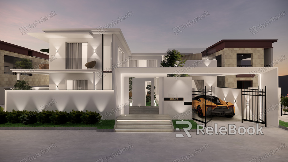 Modern single-family villa Minimalist single-family villa model