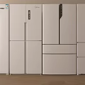 Modern Refrigerator Freezer Embedded Refrigerator Double Door Refrigerator 3d model