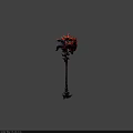Tech Exhibition Hall Showcasing Intricate Carved Dark Staff As Featured Exhibit