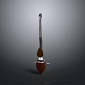 Household Cleaning Brush With Brown Bristles And Metal Handle Design