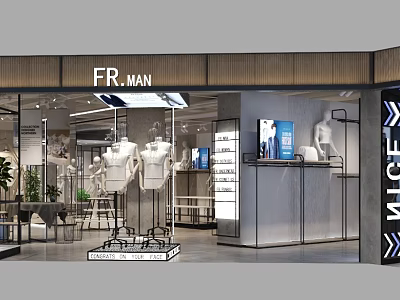 Modern Clothing Store Men's and Women's Clothing 3d model