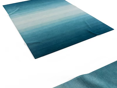 Blue And White Gradient Square Carpet With Soft Texture Modern Design 3d model