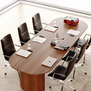 Modern conference table and chair combination 3d model