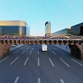 pedestrian bridge creative net red 3d model
