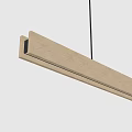 Minimalist Modern Wooden Linear Pendant Light With LED Strip And Ambient Lighting
